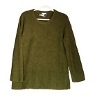 Pure J Jill Tunic Sweater Womens Size M Green Popcorn Knit Wool Blend Soft