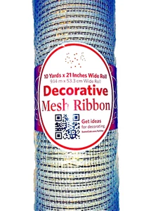 Christmas Decorative Mesh Ribbon 10 Yards X 21 Inches Wide Gold Brand New sealed - Picture 1 of 3