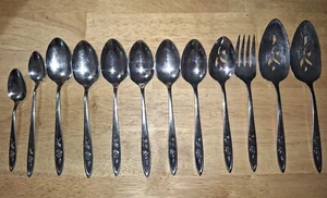 Oneida My Rose Edelstahl Menge 12 Portion Fleisch Gabel Kuchen Servierlöffel geschlitzt - Bild 1 von 17