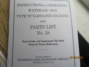 1923 Waterloo Boy H Gas Engine Instruction & Parts Manual # 18 Wizard Magneto!! - Picture 1 of 4