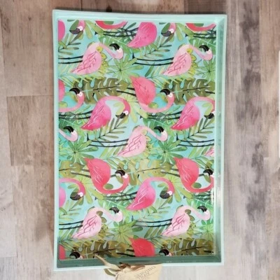 Pink Flamingo Decorative Food Serving Bed Vanity Tray Boston Warehouse  - Image 1 of 4