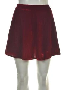 Falda de mujer Tobi, talla S, roja terciopelo liso, línea A, poliéster sobre la rodilla - Imagen 1 de 5
