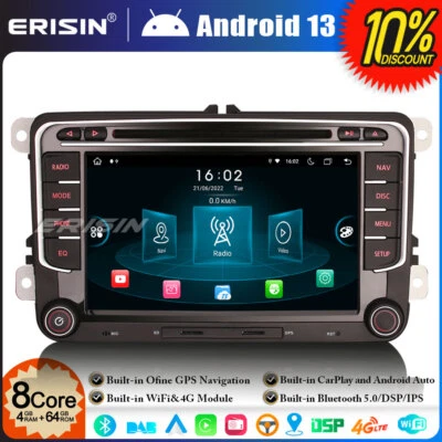 Android 13 Car Stereo DAB+ DVD Radio For VW Golf Mk5/6 Passat CC B6 Skoda Touran - Image 1 of 4