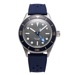 Undone Basecamp Explorer Automatico Titanio Blu Grigio Silicone Orologio Uomo - Foto 1 di 5
