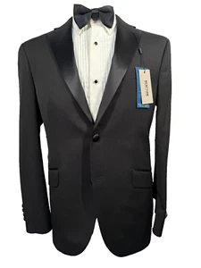 NUEVO KENNETH COLE Para Hombres Negro DELGADO ESMOQUIN FORMAL Abrigo Deportivo Blazer Chaqueta 44R - Imagen 1 de 11