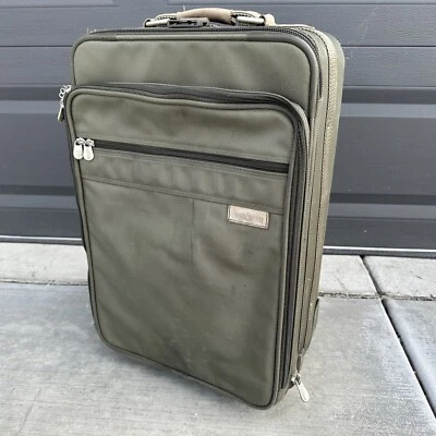 Briggs & Riley 21" Green Tan Expandable Carry-On Rolling Wheeled Luggage Bag - Image 1 of 4