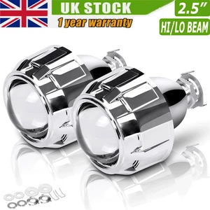 2X 2.5'' RHD Car Bi-xenon HID Projector Lens Headlight Retrofit H4 H7 Hi/Lo Beam - Picture 1 of 13