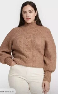 Übergröße Damen Rollkragen Pullover Pulli camelbraun Größe 1x - Bild 1 von 2