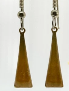 Pendientes colgantes triangulares vintage color ámbar - Imagen 1 de 2