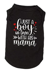 Dog Clothes Just a Boy in Love with Mama Shirts Pet Supplies Vest Small Medium - Picture 1 of 3