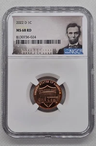 2022 D  LINCOLN SHIELD CENT NGC MS68 RD  - Picture 1 of 2