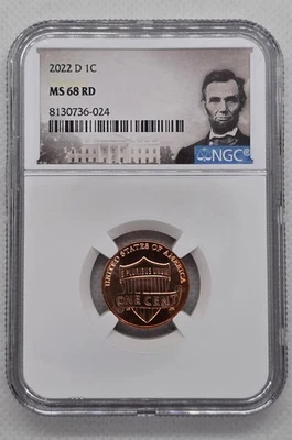2022 D  LINCOLN SHIELD CENT NGC MS68 RD  - Image 1 of 2