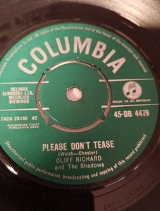 Cliff Richard & The Shadows - Please Don't Tease. 7" Vinyl Single Record - Picture 1 of 4
