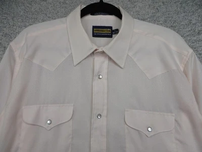 Panhandle Slim Shirt Mens Large Pink Western Pearl Snap Long Sleeve Rodeo Cowboy - Image 1 of 4