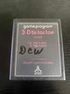 3D Tic Tac Toe text label Atari 2600 video games tested working cartridge only - Image 1 of 2