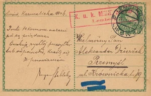 GERMANY  -Lemberg 1916, MILITARY STATIONERY CARD TO Przemyśl - POLAND. #A986 - Picture 1 of 2