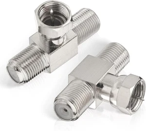 F Type Coax Splitter 3 Way Connector Male to Female - Picture 1 of 5