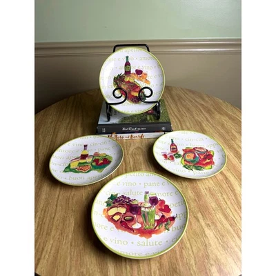 Set of 4 Rosanna “Pane e Vino” Italian Bistro Salad / Dessert Plates  - Image 1 of 4
