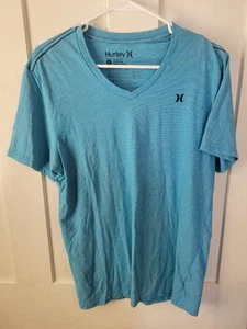 Hurley Mens Blue V-Neck T-Shirt Size Large L - Picture 1 of 2