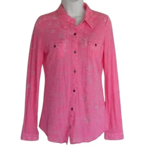 neues ROPER Shirt, S, rosa Burnout, Nieten, halbtransparent, Langarm - Bild 1 von 15