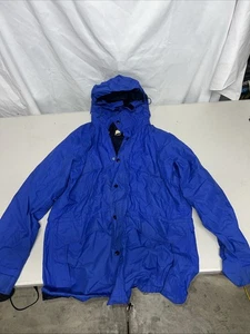Vintage REI Thaw Blue Nylon Goretex Jacket Multi Pocket Full Zip Hood Large - Picture 1 of 13