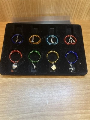 Paquete de 8 dijes de vajilla Mikasa color copa de vino cuentas color plata Foto 1 de 2