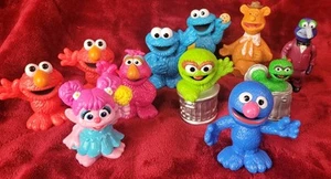 Lot of 11 Sesame Street Workshop 3” Figures Elmo Cookie Grover Oscar Fozzy Gonzo - Picture 1 of 1