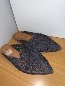 Women’s Size 39 Veracruz Artisan Dama Mule Wicker/rattan Blue Shoes - Picture 1 of 4