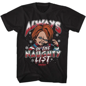 Camiseta para hombre Childs Play Christmas Snowflakes Chucky Always On The Naughty List - Imagen 1 de 6