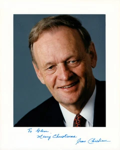 JEAN CHRETIEN EX PRIMO MINISTRO CANADESE AUTOGRAFO FIRMATO FOTO 8X10 - Foto 1 di 3