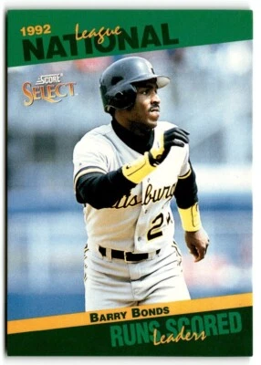 1993 Score Select Stat Leaders Barry Bonds Pittsburgh Pirates #40 - Image 1 of 2