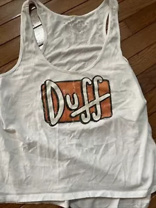 Universal Studios Tank Top Shirt Men's XL White The Simpsons Duff Sleeveless - Picture 1 of 5