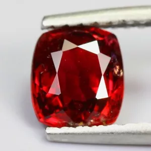 1.49Cts UNHEATED BURMA RED SPINEL CUSHION CUT GOOD LUSTER LOOSE GEMSTONES - Picture 1 of 3