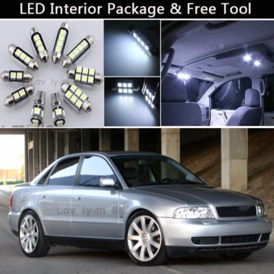 Комплект из 11 светодиодных внутренних фар Canbus подходит для Audi A4 B5 SEDAN J1 1996-1998 годов выпуска - Изображение 1 из 4