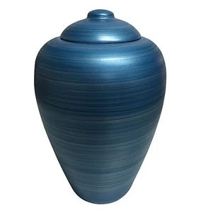 Biodegradable, Adult Blue Classic Sand and Gelatin Funeral Cremation Urn - Picture 1 of 1