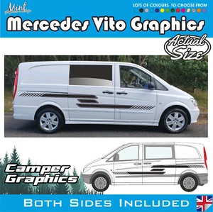 SWB Mercedes Vito Camper Wohnmobil Streifen Aufkleber Sticker Van Grafik 099 - Bild 1 von 5