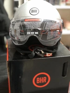 CASCO BHR DEMI-JET 800 EASY SILVER GRIGIO LUCIDO VISIERA OMOLOGATO - Foto 1 di 1