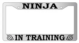 Chrome License Plate Frame Ninja In Training Auto Accessory Naruto - Picture 1 of 1