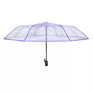 ()Automatic Umbrella Multipurpose 8 Ribs Fashion Transparent Flower Pat - Picture 1 of 22