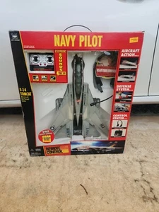 1990 New Bright F-14 Tomcat Remote Control Kitty Hawk Airplane/Jet COMPLETE BOX - Picture 1 of 5