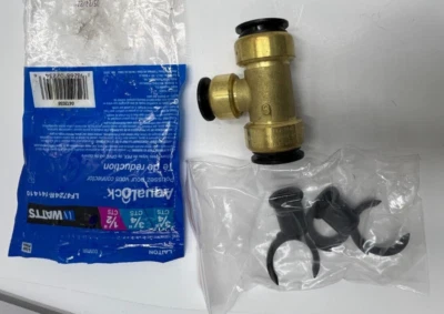 Watts Reducing Tee LF4724R-141410 Push To Connect AquaLock Brass 3/4 IN x 3/4 IN - Image 1 of 4