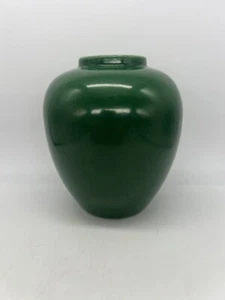 Vintage Imperial Jade Green Crackled Porcelain Vase/ Jar, Mann Japan 5” - Picture 1 of 12
