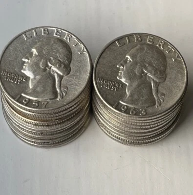 [Lot of 20 Coins] 1/2 Roll - Washington Quarter - 90% Silver - Choose how many! - Image 1 of 4