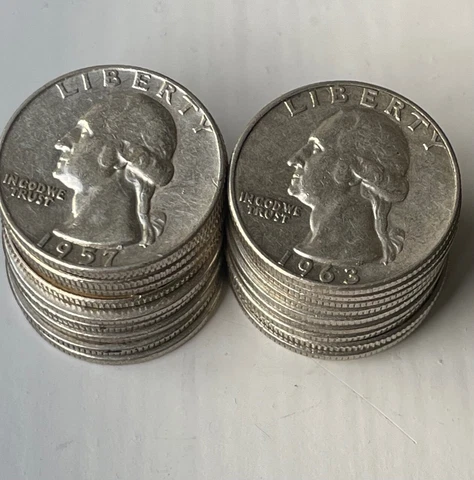 [Lot of 20 Coins] 1/2 Roll - Washington Quarter - 90% Silver - Choose how many! Cover