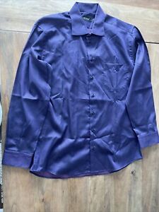 St Croix Oxford Shirt Men’s XL Purple Floral Button Up 100% Cotton Made In Italy