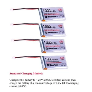 4PCS 1000mAh 3.7V Lipo Battery with Micro JST 1.25 Plug for Arduino Nodemcu - Picture 1 of 7
