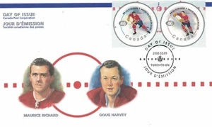CANADA 2000, 50th NHL ALL STAR , Rocket Richard Doug Harvey, FDC Mint Condition - Imagen 1 de 1