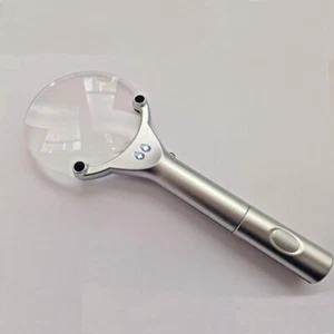 Handheld 2.5X/6X Magnifying Glass Reading Magnifier With 2 LED Lamp Frameless - Picture 1 of 11