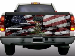 American flag gadsden don't tread on me truck tailgate vinyl graphic decal wraps - Picture 1 of 2