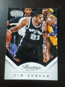 FREE SHIPPING-Tim Duncan-2013/14 Panini Prestige Basketball-no.120-HOF-Spurs